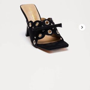 Fashion Nova Black Heeled Mules